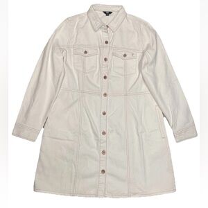Frye Woman’s XL White Denim Shirt Dress NWOT